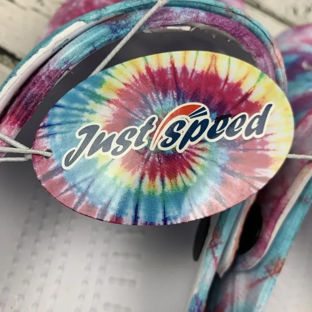 Just‎ Speed Kids Clogs w/ Strap Tie Dye [Girls Size 6] NEW